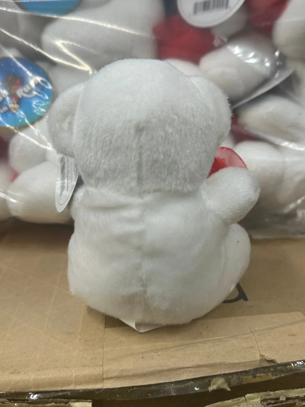 12-Pack White Mini Teddy Bears 4 Inch Stuffed Teddy Bear Small Heart Bulk Plush